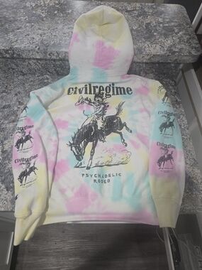 Civil Regime "Psychedelic Rodeo" Tie-Dye Hoodie - Pastel Multi